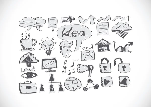 Handikonen skiss doodle business doodles — Stock vektor