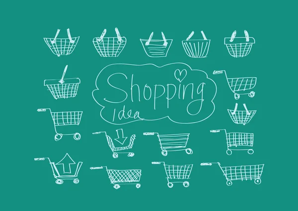 Shopping basket icons and shopping cart trolley — Stock Vector
