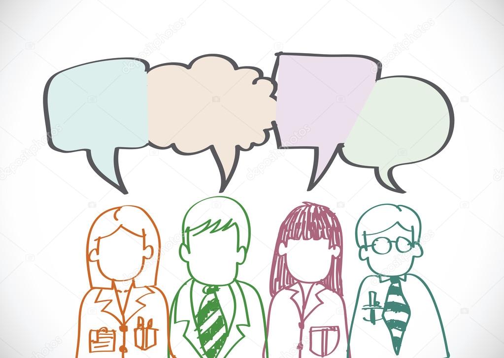 People icons dialog speech bubbles