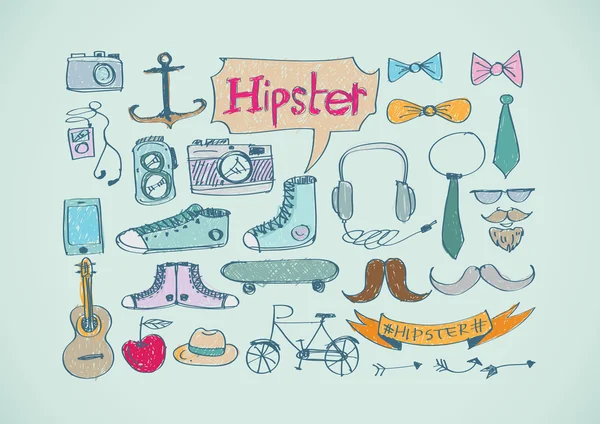 Conjunto de iconos de estilo Hipster para diseño retro — Vector de stock