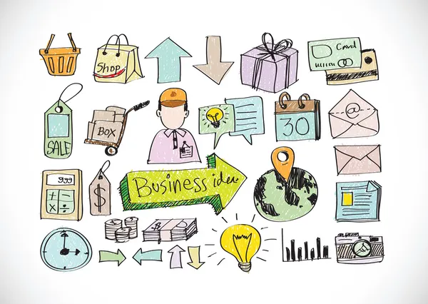 Business doodles idé — Stock vektor