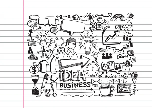 Doodle de mão Doodles de negócios — Vetor de Stock