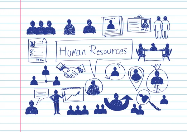 Ícones de recursos humanos — Vetor de Stock