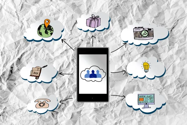 Concepto de computación en nube de teléfono móvil —  Fotos de Stock