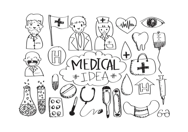 Modèle sans couture avec des icônes médicales — Image vectorielle