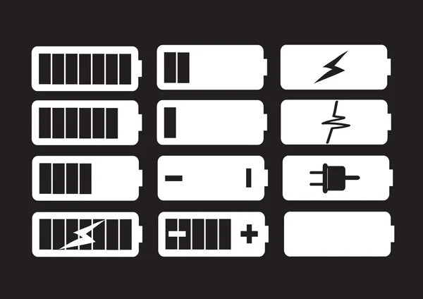 Indicateurs de niveau de charge batterie — Image vectorielle