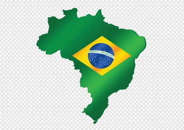 Brasil mapa e bandeira tema ideia design — Vetor de Stock