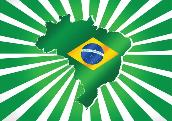 Brazil map and flag theme idea design — Stock Vector