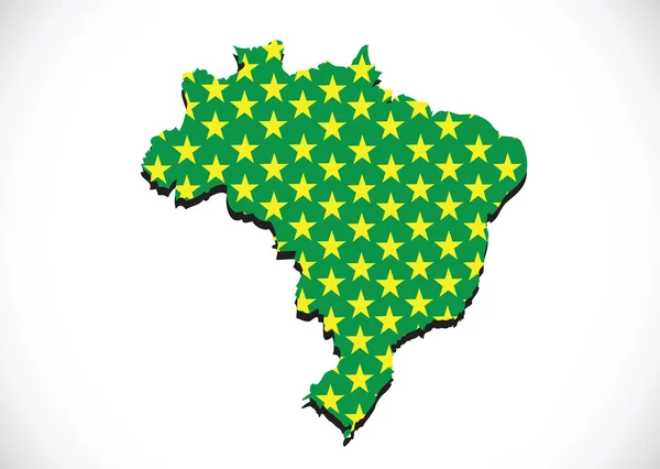 ブラジル地図および旗テーマのアイデアのデザイン — ストックベクタ