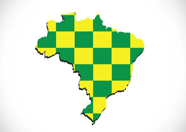 Brasil mapa e bandeira tema ideia design — Vetor de Stock