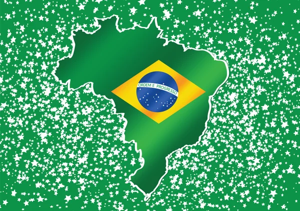 Brazílie mapu a vlajka téma ideový návrh — Stockový vektor