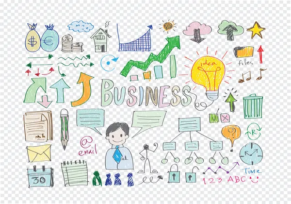 Doodle main Business icône — Image vectorielle