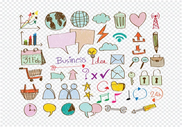 Doodle main Business icône — Image vectorielle