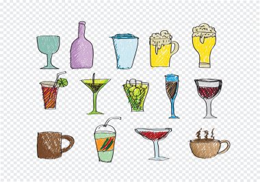 içki içecek Icons set