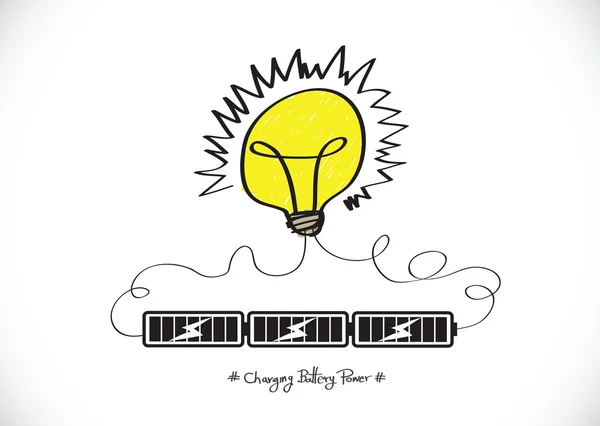 灯泡充电电池电源设计 — 图库矢量图片