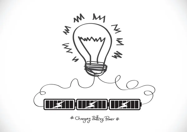 Light bulb Charging Battery Power Idea design — Stock Vector