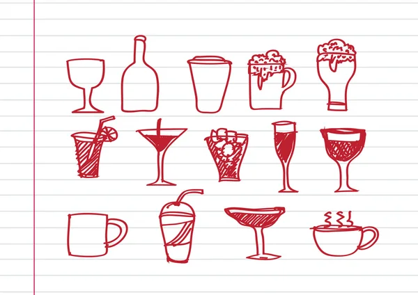 Drink beverage icons set — Stock Vector