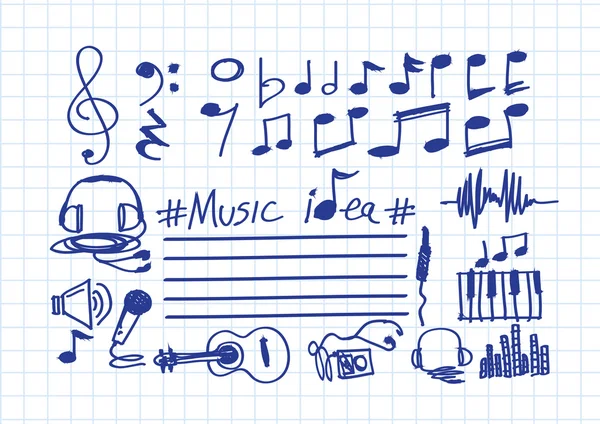 音乐笔记和音乐图标 — 图库矢量图片