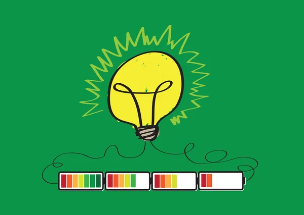 灯泡充电电池电源 — 图库矢量图片