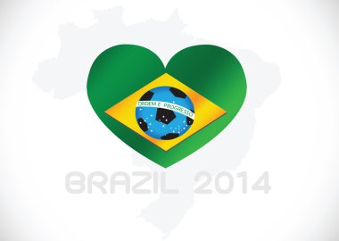 Harita bayrak futbol topu o Brezilya