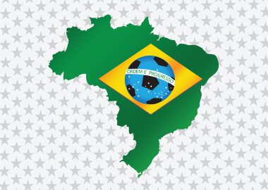 Harita bayrak futbol topu o Brezilya