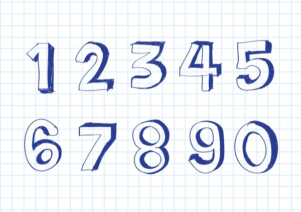 Desenho de números e símbolos matemáticos — Vetor de Stock
