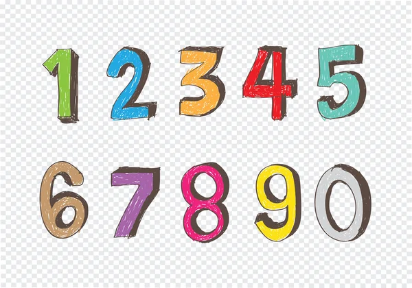 Schets van getallen en wiskunde symbolen — Stockvector