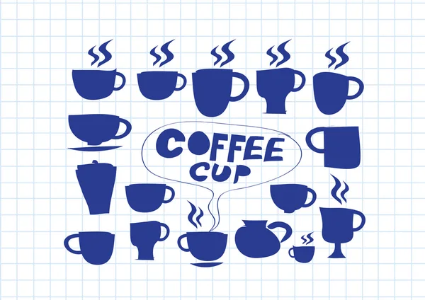 Coffee cup set or Tea cup icon collection design — Stock Vector