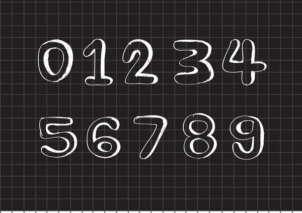 Numeri di schizzo e simboli matematici — Vettoriale Stock
