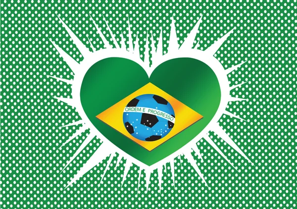 Mapa Bandeira Soccer ball o Brasil —  Vetores de Stock