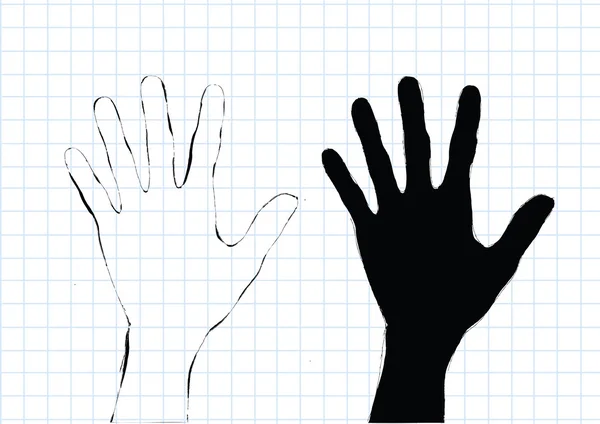 Barevné siluety ruce pozadí design — Stockový vektor