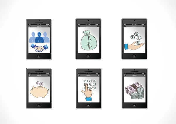 Mobile app concetto idea illustrazione — Vettoriale Stock