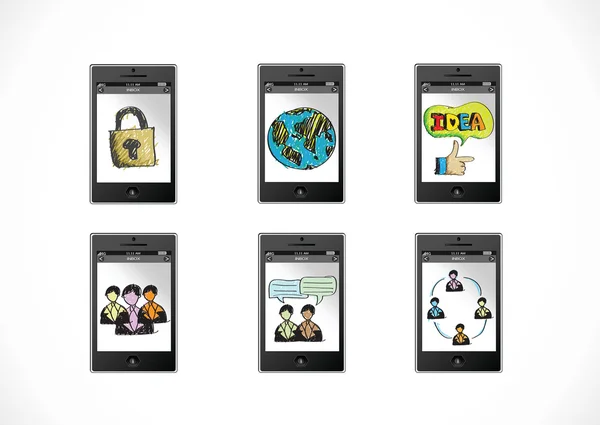 Mobile apps ideia conceito ilustração — Vetor de Stock