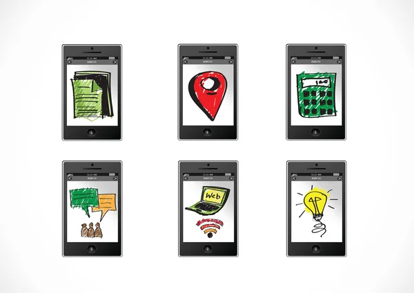 Mobile app concetto idea illustrazione — Vettoriale Stock
