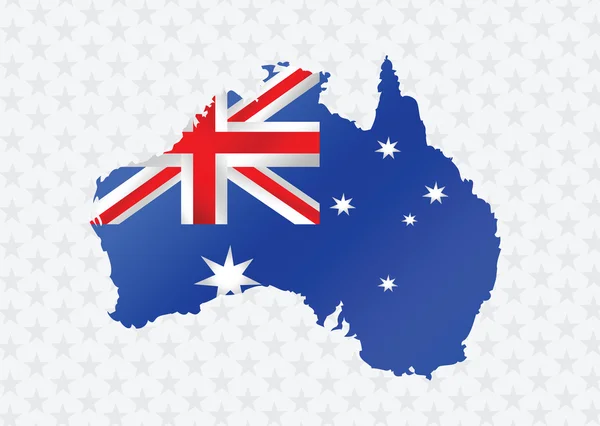 Kaart en de vlag van Australië idee ontwerp — Stockvector