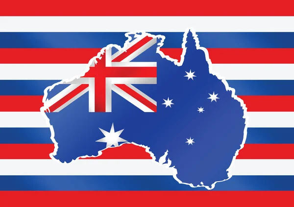 Mapa y bandera de Australia idea de diseño — Vector de stock