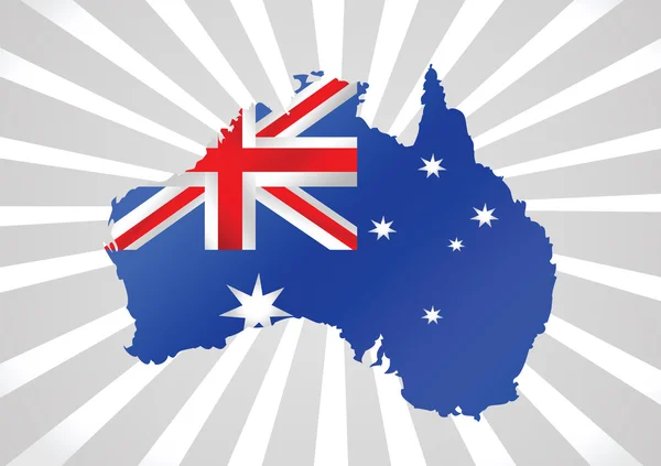 地図およびオーストラリア アイデア デザインのフラグ — ストックベクタ