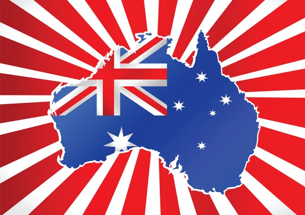 Mappa e bandiera dell'Australia idea design — Vettoriale Stock