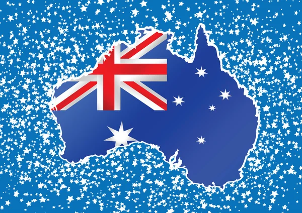 Kaart en de vlag van Australië idee ontwerp — Stockvector