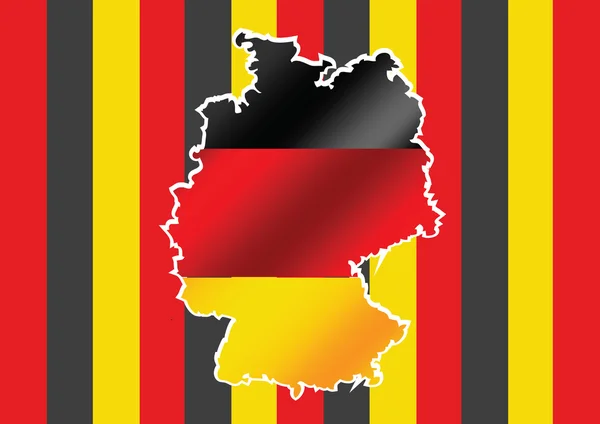 Deutschland-Karte und Fahnenideendesign — Stockvektor