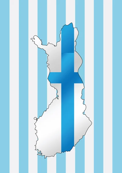 Finlandia mapa y bandera idea diseño — Vector de stock