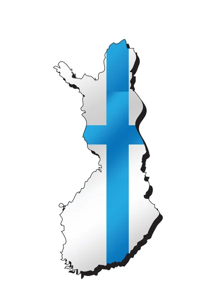 Finlandiya Haritası ve bayrak fikir tasarım — Stok Vektör