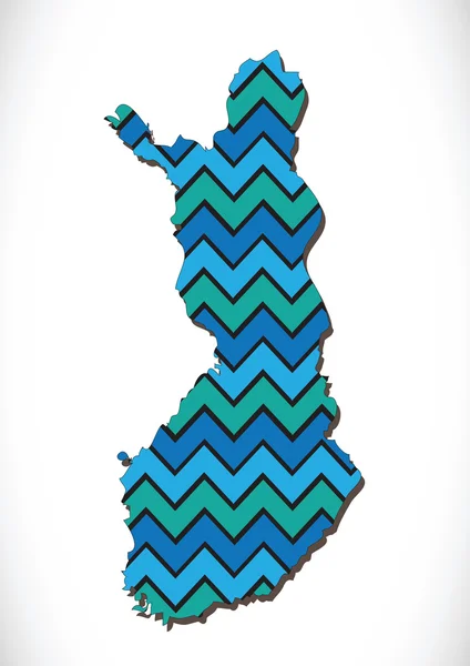 Finnland-Karte und Flaggen-Design — Stockvektor