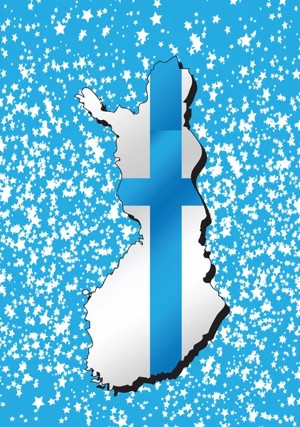 Finlandia mapa y bandera idea diseño — Archivo Imágenes Vectoriales