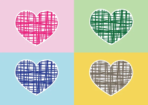 Icône de coeur et lignes de symbole Hearts conception d'idée abstraite — Image vectorielle