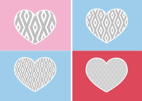 Icône de coeur et lignes de symbole Hearts conception d'idée abstraite — Image vectorielle