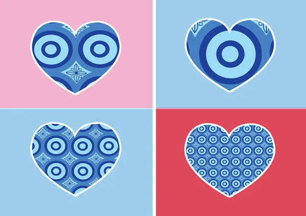 Herz-Symbol und Herzen-Symbollinien abstraktes Ideendesign — Stockvektor
