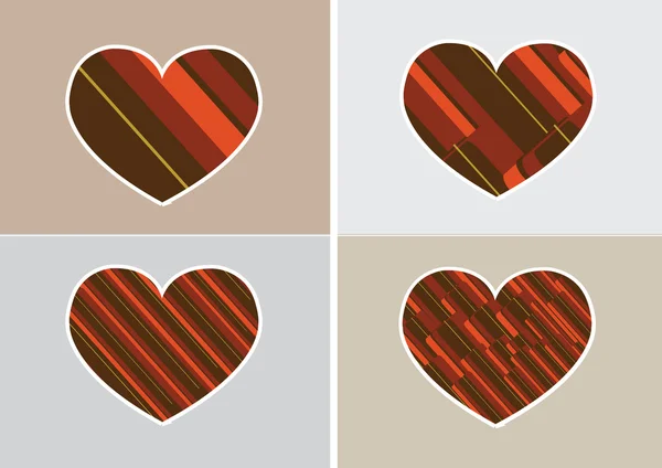 Icône de coeur et lignes de symbole Hearts conception d'idée abstraite — Image vectorielle