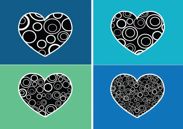 Ícone do coração e corações linhas de símbolo projeto ideia abstrata —  Vetores de Stock