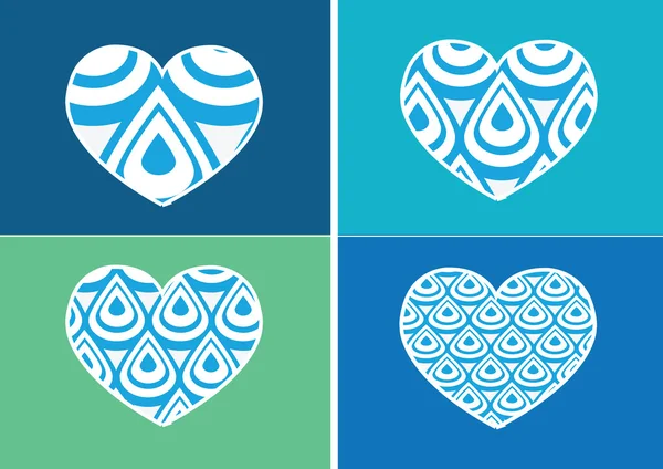 Символ "Сердце и сердце" строит абстрактный дизайн идеи — стоковый вектор
